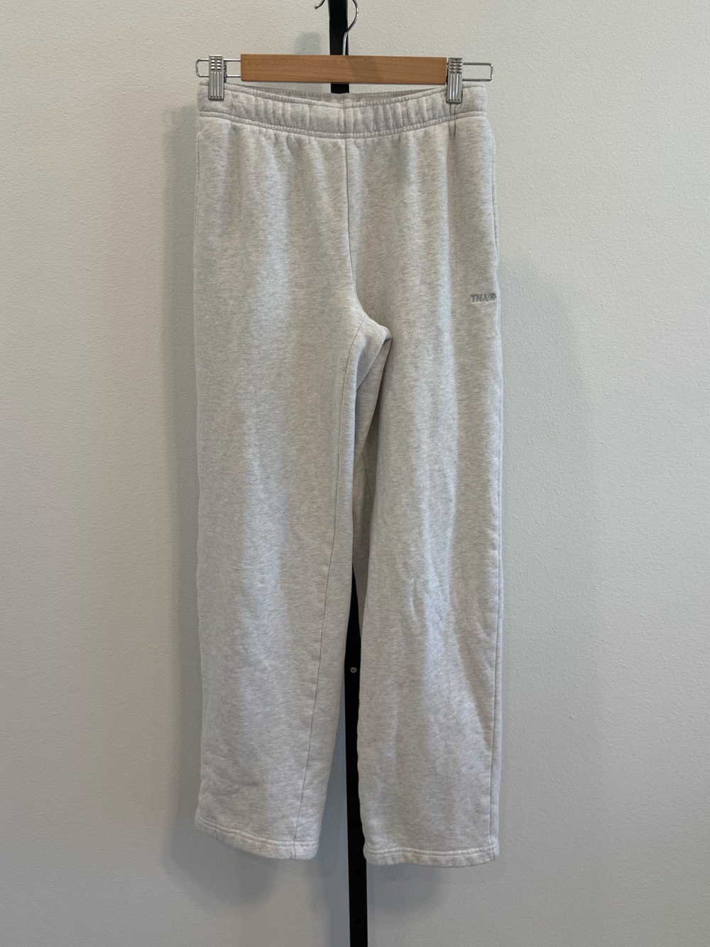 TNA Sweatfleece Cozy Fleece Mega Fit Light Gray Pants XS Cozy Casual Lounge